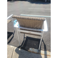 SET of 4 Flight Woven Wicker & Aluminum Dining Chairs by Brown Jordan (AS IS)