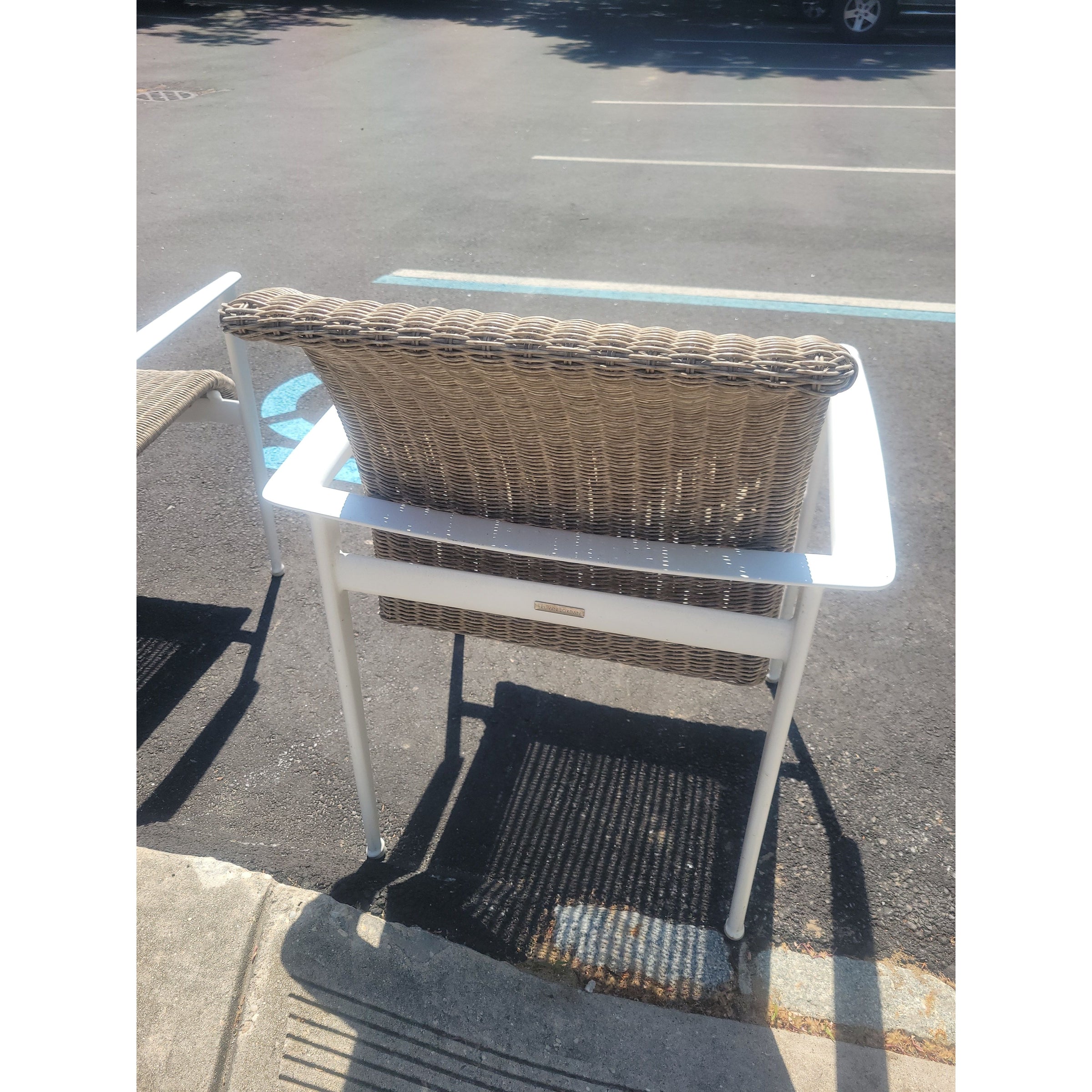 SET of 4 Flight Woven Wicker & Aluminum Dining Chairs by Brown Jordan (AS IS)