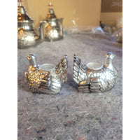 Pair of Aluminum Turkey Candle Holders