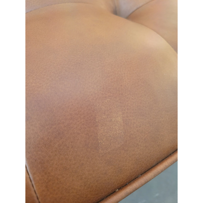 Florence Knoll Style Brown Leather & Chrome Bench by Mueller - AS IS