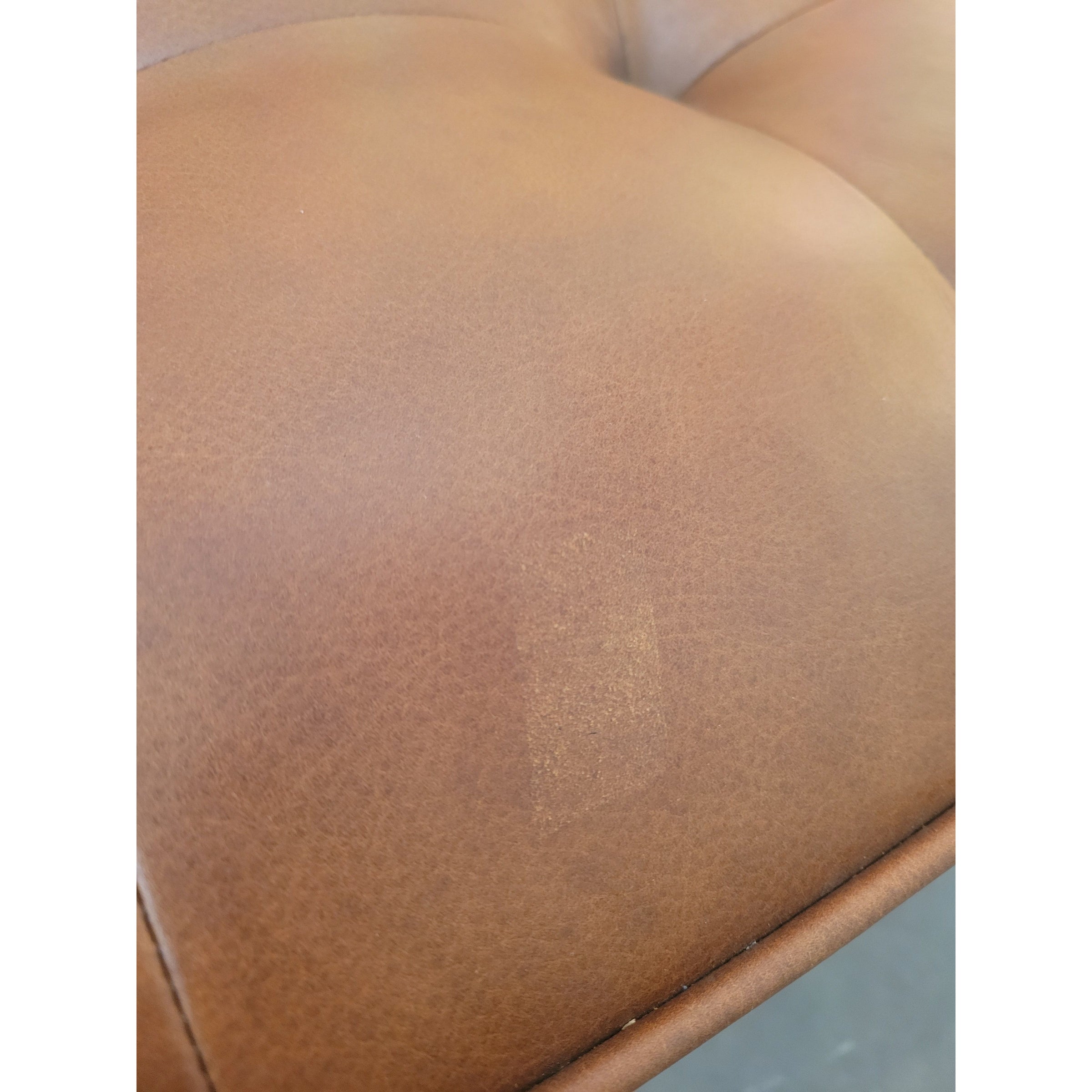 Florence Knoll Style Brown Leather & Chrome Bench by Mueller - AS IS