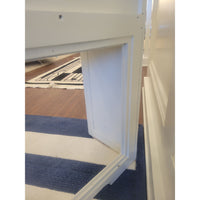Vintage White Painted Wood Console Table w/ Open Storage - colletteconsignment.com