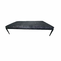 Textured Black Wood Bench w/ Heathered Black Wool Cushion