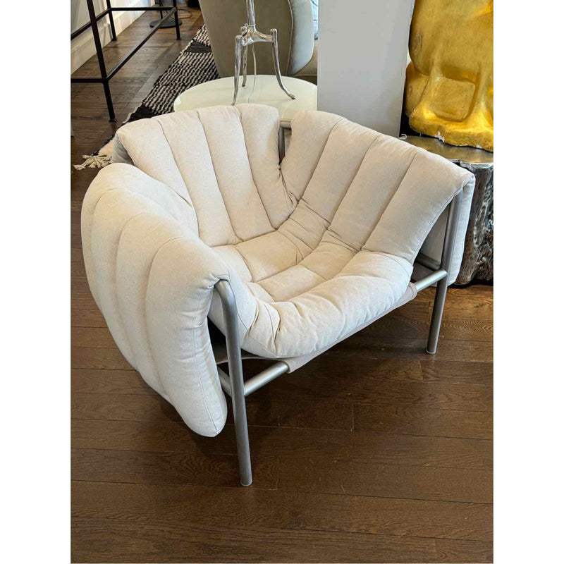 9Y4RYUE7-'Puffy' Lounge Chair, Natural / Stainless, Art. no. 20191 Design by Fay