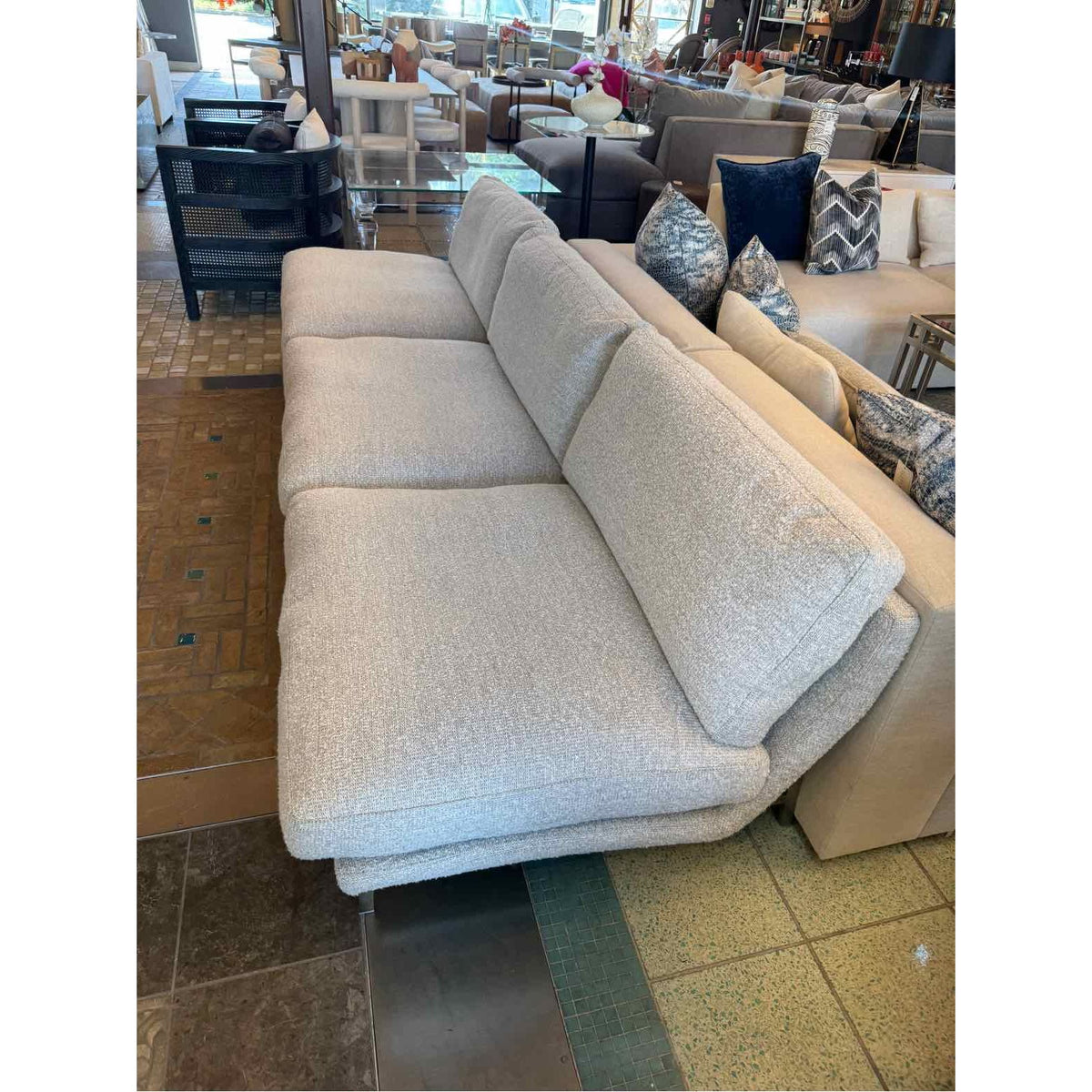 Custom Reupholstered Armless Gray Lissoni Sofa by Fritz Hansen