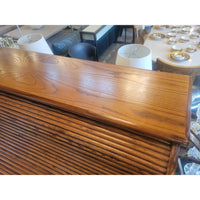Early 20th C Edwardian Oak Roll Top Desk