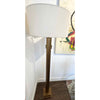 Brass Ring Floor Lamp w/ Beige Shade