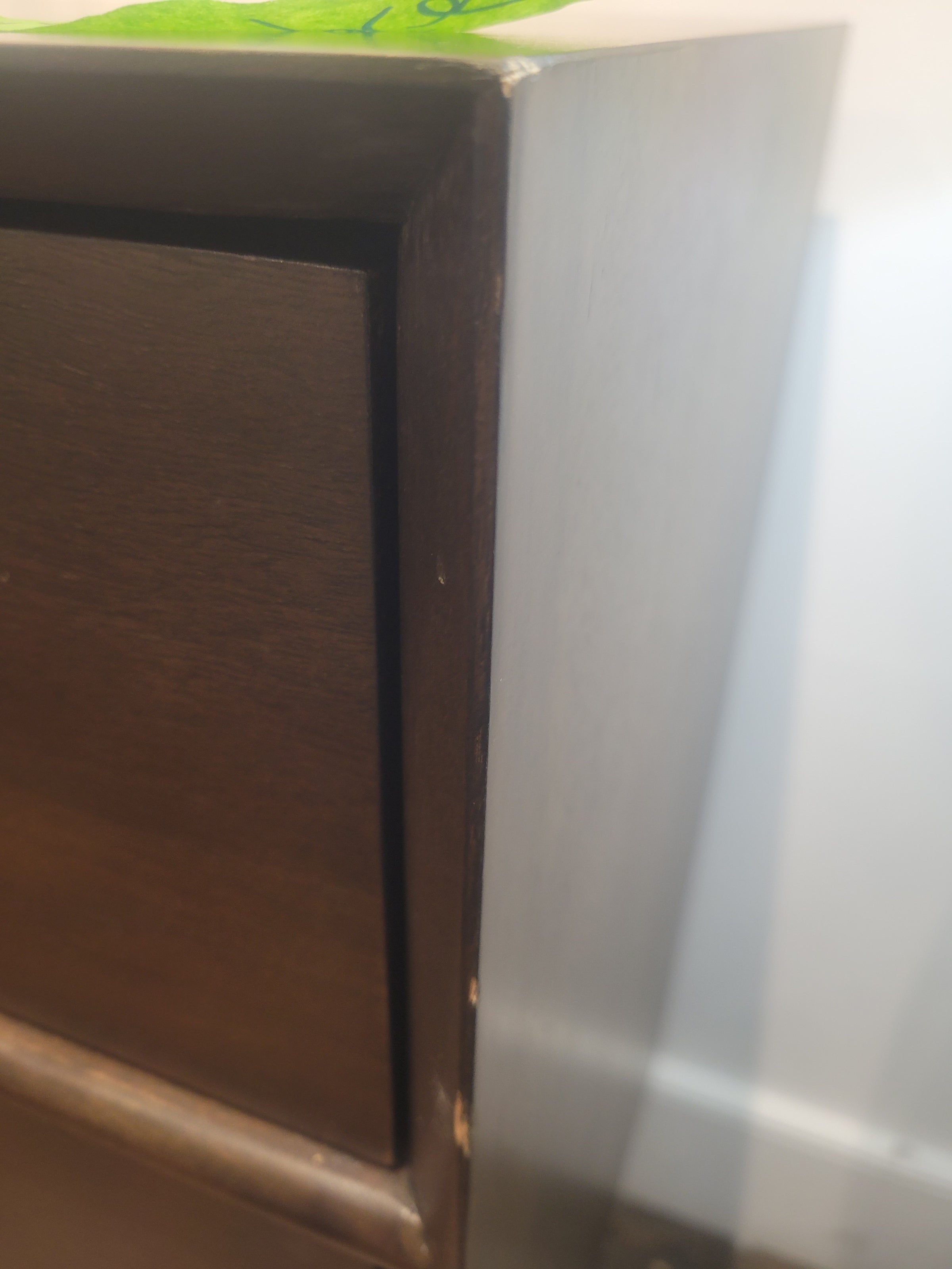 6-Drawer Walnut Dresser w/ Brassed Metal Pulls
