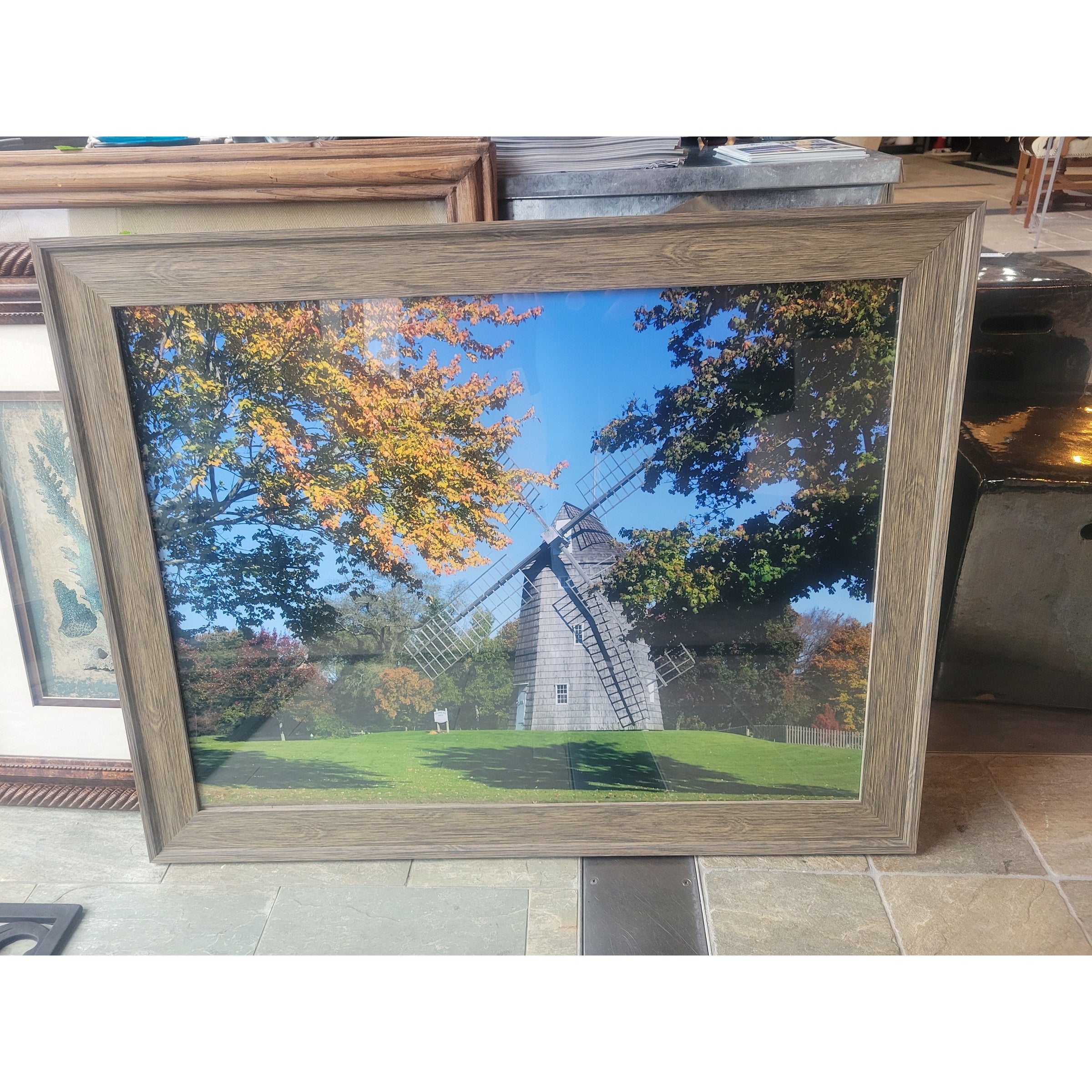 Windmill Photo in Wood Frame - colletteconsignment.com