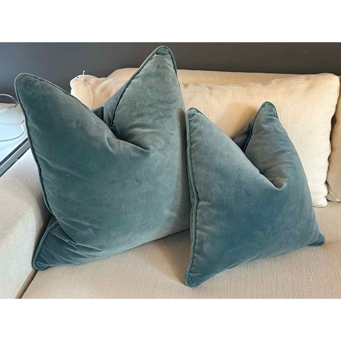 Pair of Teal Velvet Pillows