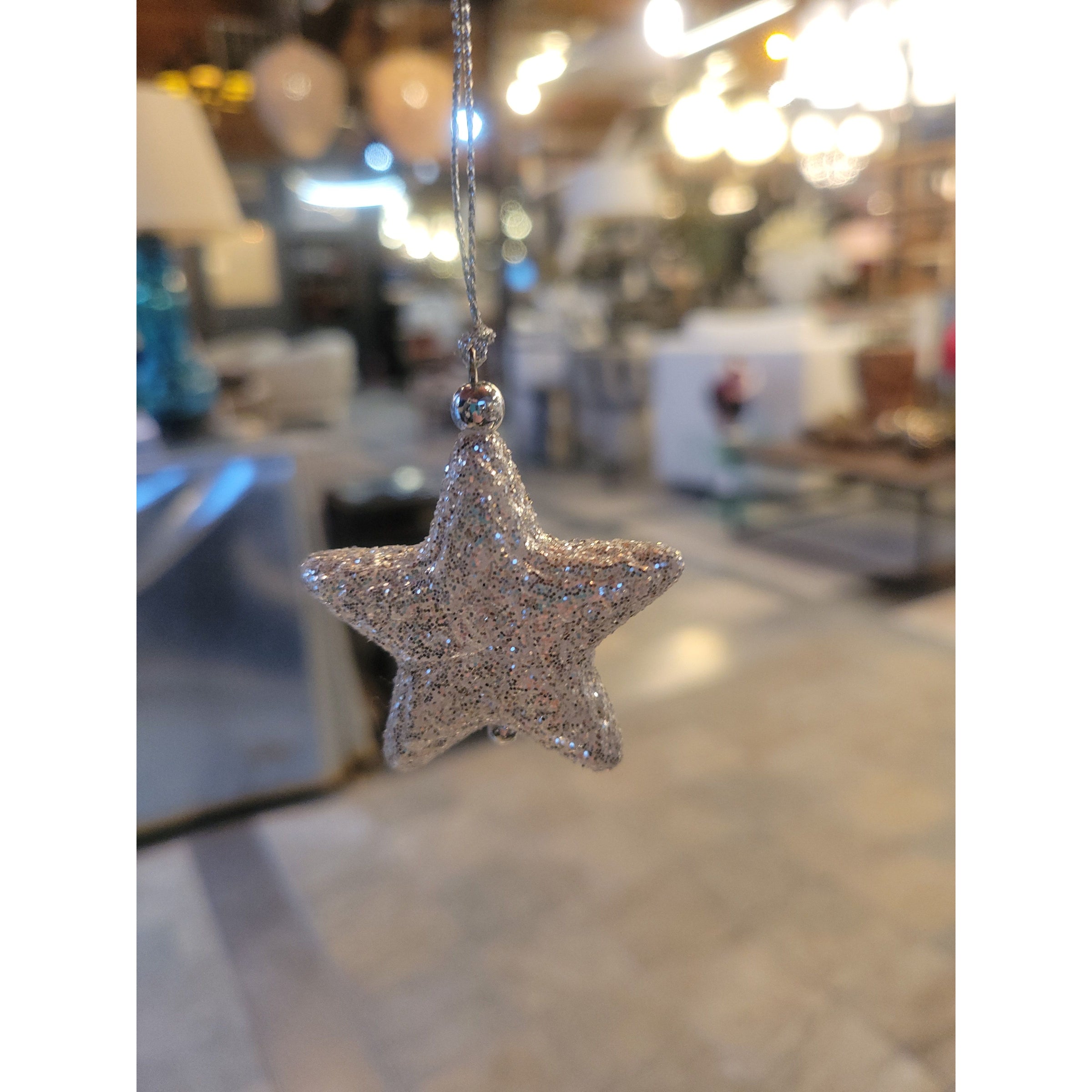 Set of 13 Silver Star Ornaments