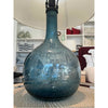 Pair of Blue Seeded Glass Table Lamps 16"DiamX24"