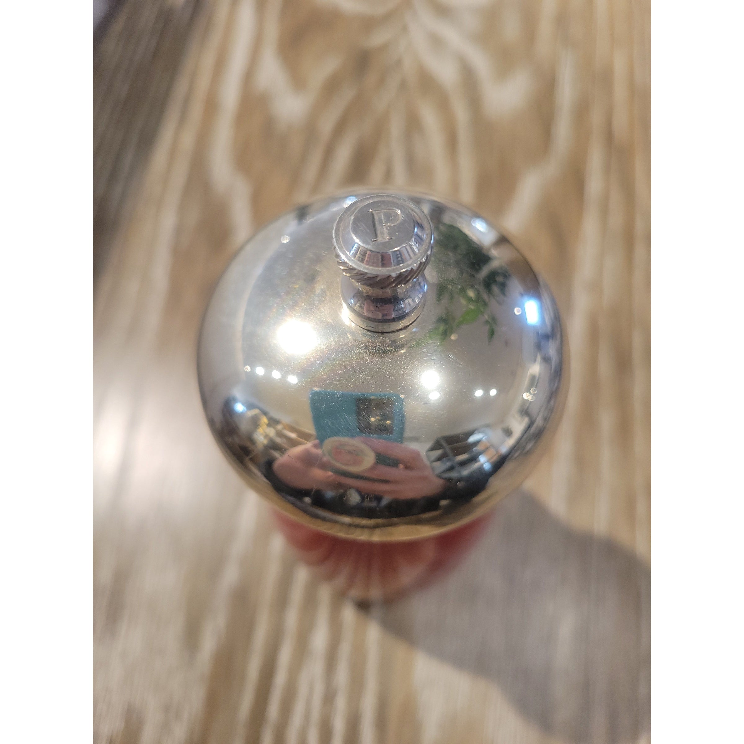 Italian Red & Silver Brass Pepper Mill by Chiarugi 1952