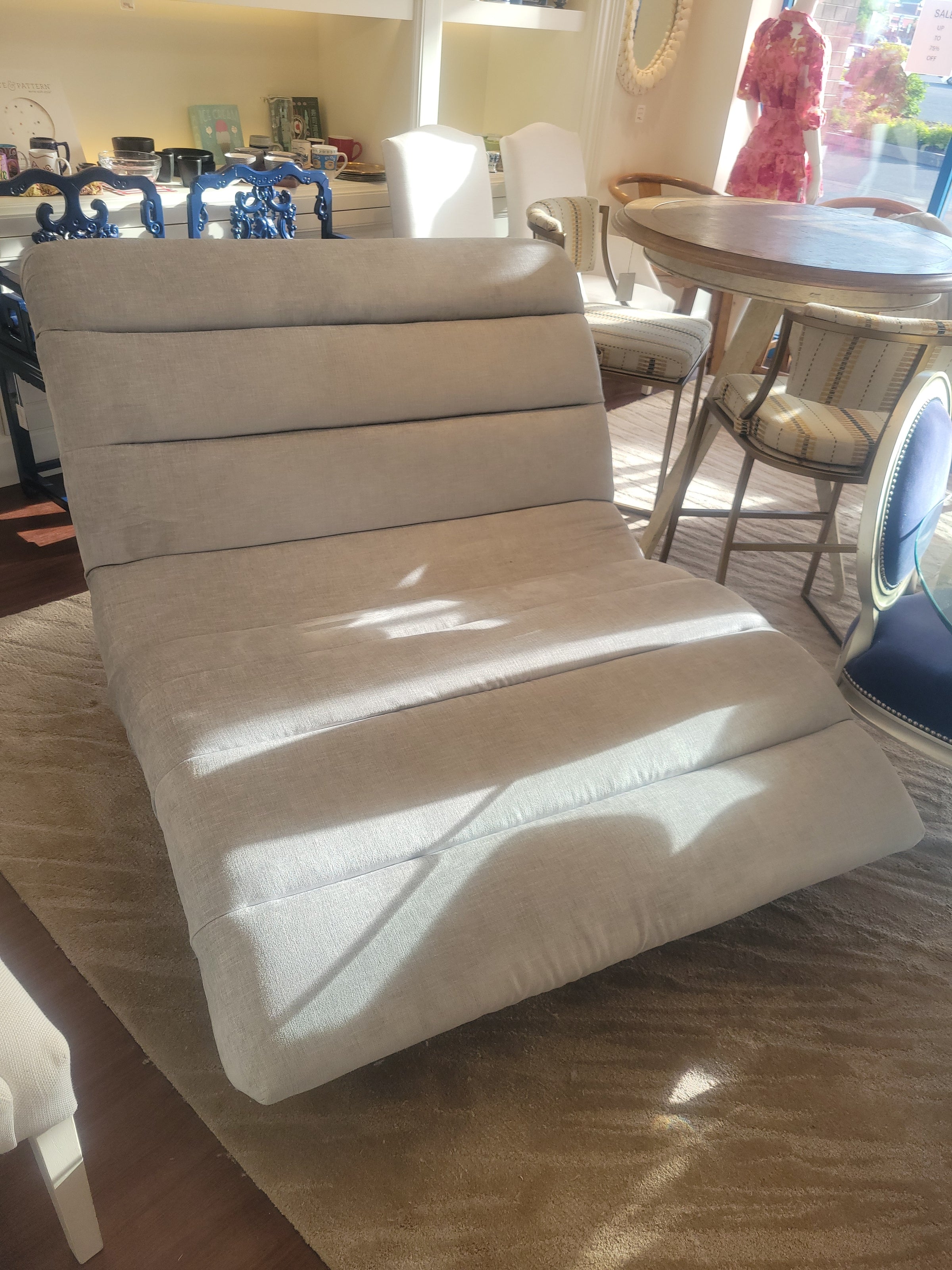 Custom XL Gray Velvet Chaise Lounge by Emerson Bentley (AS IS)