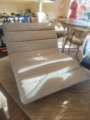 Custom XL Gray Velvet Chaise Lounge by Emerson Bentley (AS IS)
