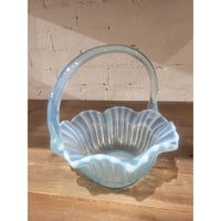 L.E. Smith Attrib. Blue Glass Candy Bowl