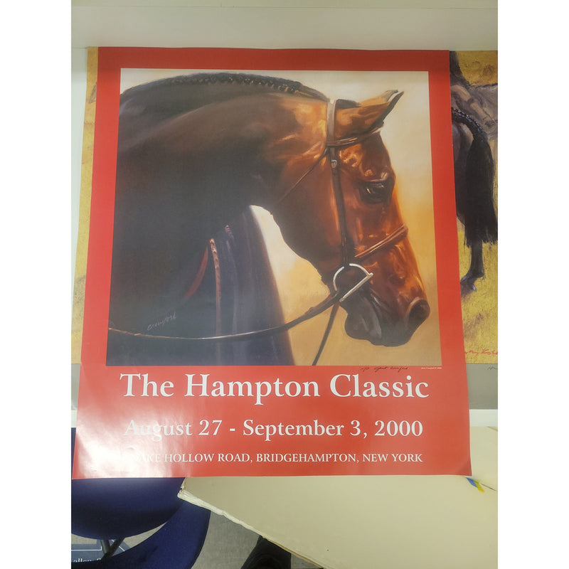 Signed 2000 Hampton Classic Horse Show Poster by Janet Crawford