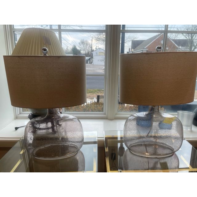 PAIR of Bubble Glass Table Lamps - colletteconsignment.com