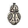 Large Moroccan Stitch Pattern Glazed Ceramic Urn