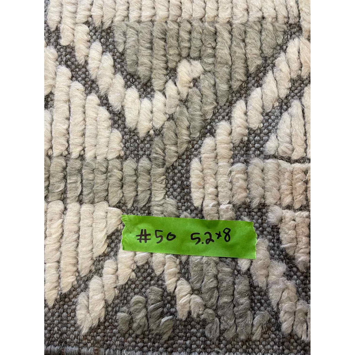 5.2' x 8' Gray & Beige Abstract Arrows Pattern Rug #50