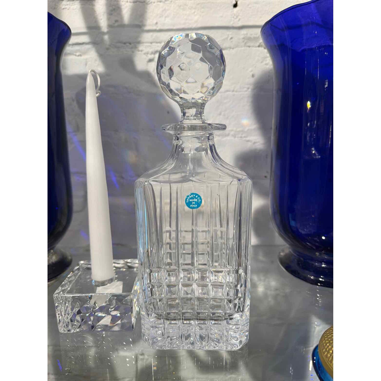 Tiffany & Co. Crystal Decanter 3.5"Sq x 10"H