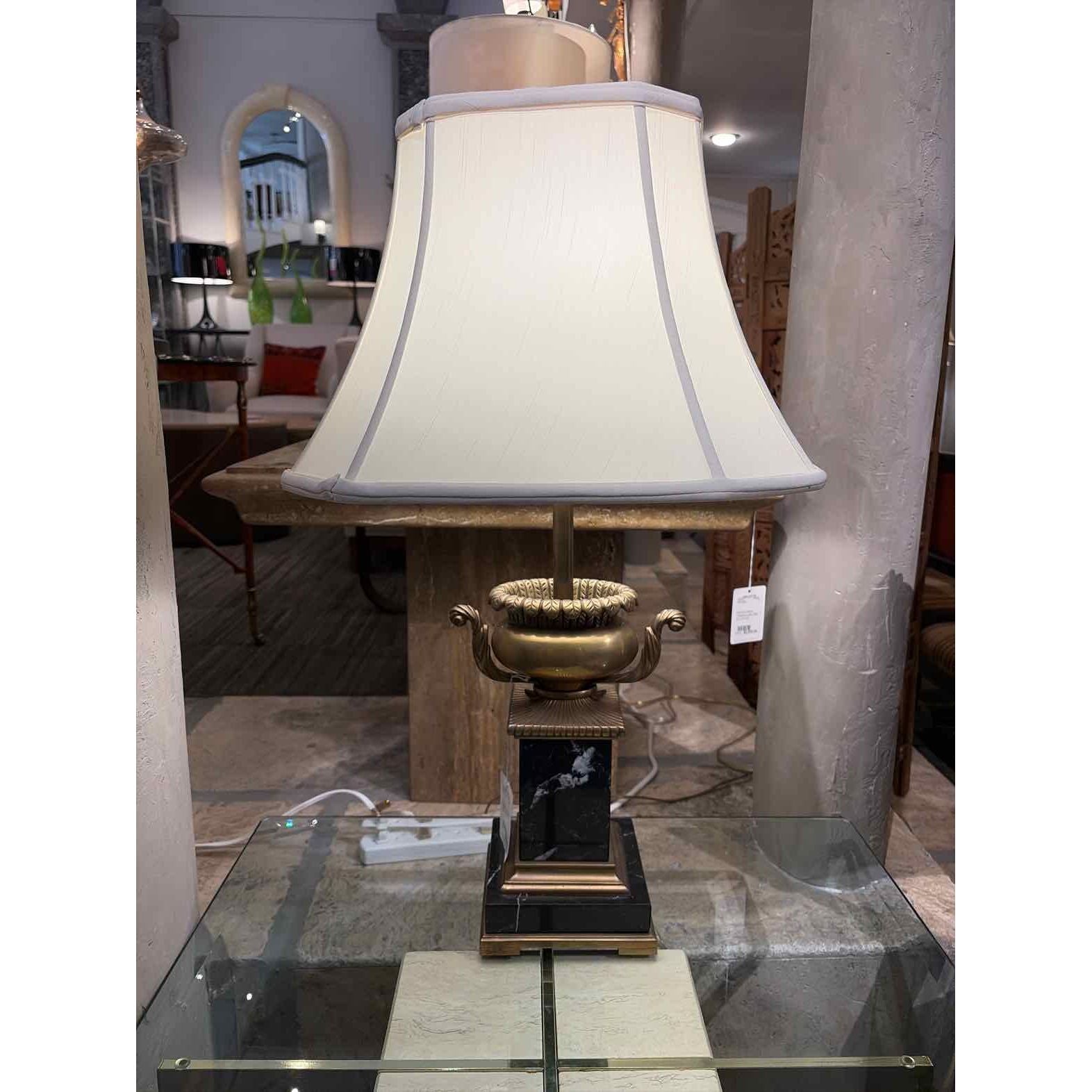 English Black Marble Table Lamp - colletteconsignment.com