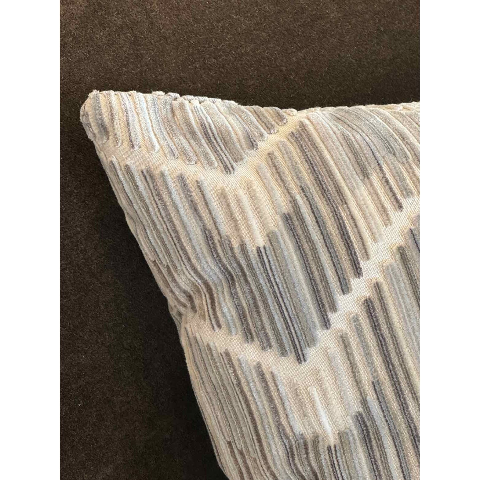 Pair of Customer Designed Rectangle Gray/White Pillows with Geometric Pattern