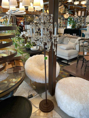 Roccoco Style Crystal & Iron Floor Lamp Attrib. to RH (AS IS)
