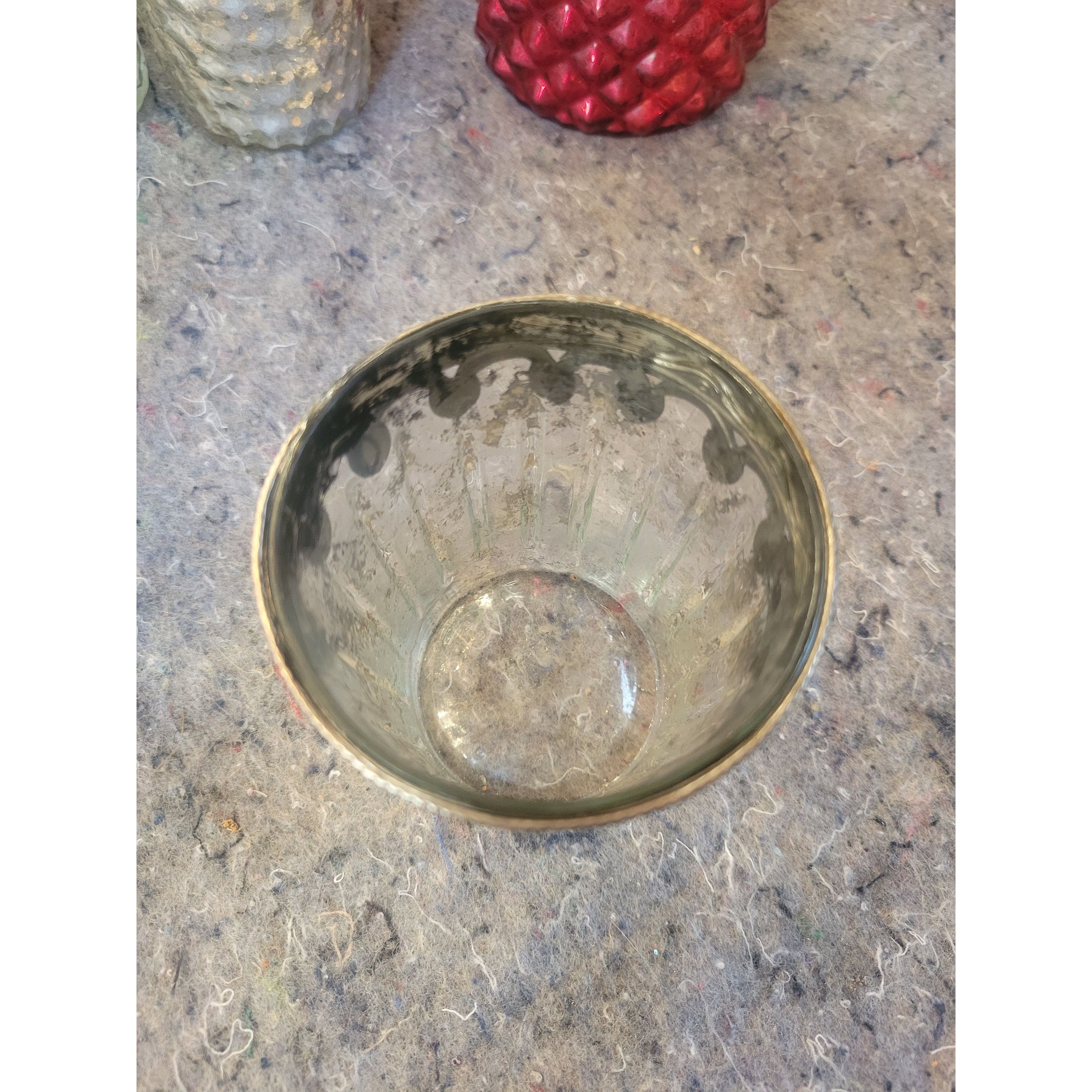 Pair of Metal-Rim Candle Holders