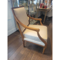 PAIR of Louis XVI Style Linen & Wood Chairs by Ballard Designs