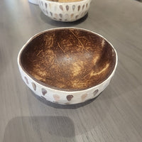 White Mother of Pearl Inlay Coconut Bowl