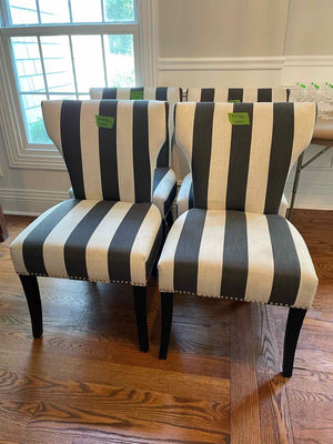 SET of 4 Striped Dining Chairs w/ Nailheads by Safavieh (AS IS)