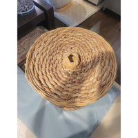 Tall Seagrass Wicker Basket w/ Lid - colletteconsignment.com