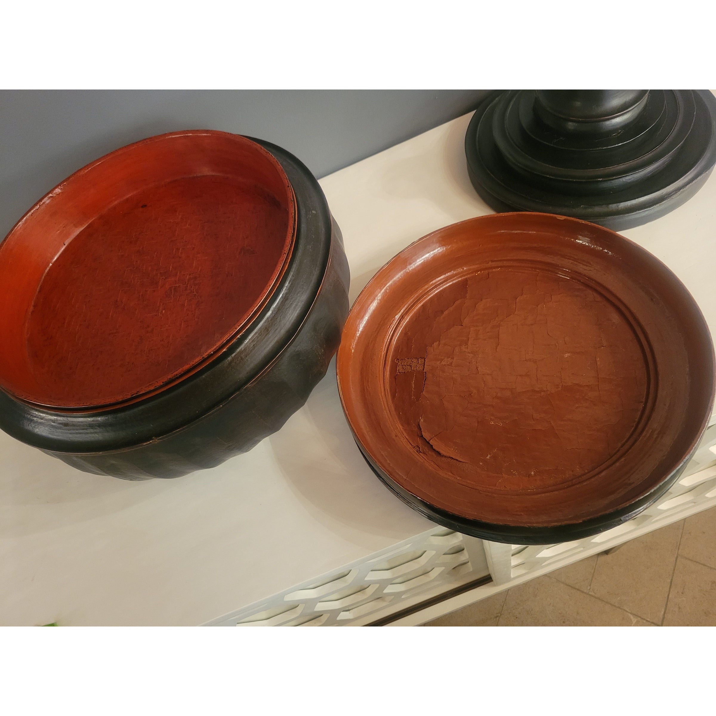 Antique Burmese Lacquer Monk Bowl Set (As Is)