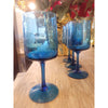 Set of 8 Blue Wine Glasses
