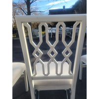 SET of 4 Blonde Wood Lattice Folding Chairs