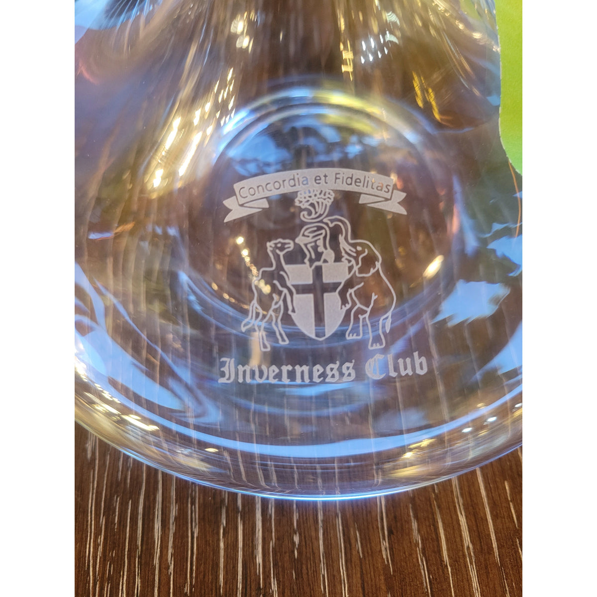 Inverness Club Etched Glass Decanter - colletteconsignment.com