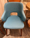 Set of 4 Calligaris Turquoise Upholstered Chairs