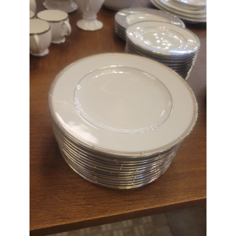 Set of 14 Salad / Dessert Plates, Noritake 'Rochelle' Platinum