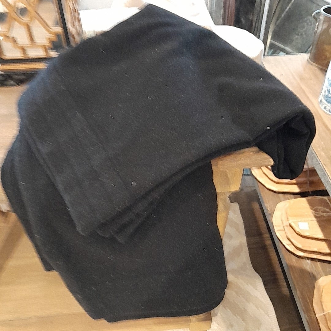 Ralph Lauren Black Wool Twin Blanket