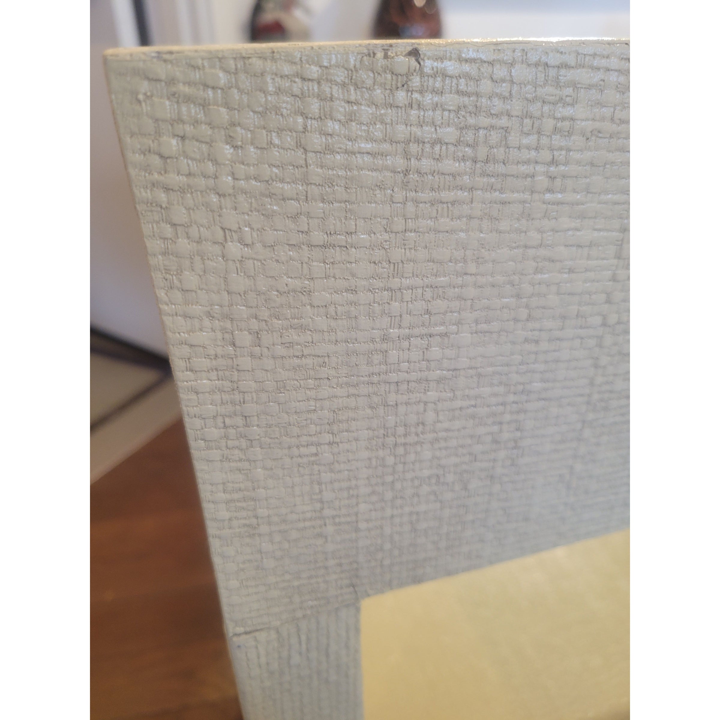 'Conrad' Beige Raffia Double Nightstand Attrib. to Made Goods - AS IS