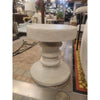 Round Fiber Stone Pedestal Side Table
