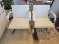 SET of 8 Leather & Chrome BRNO Dining Chairs by Ludwig Mies van der Rohe (AS IS)