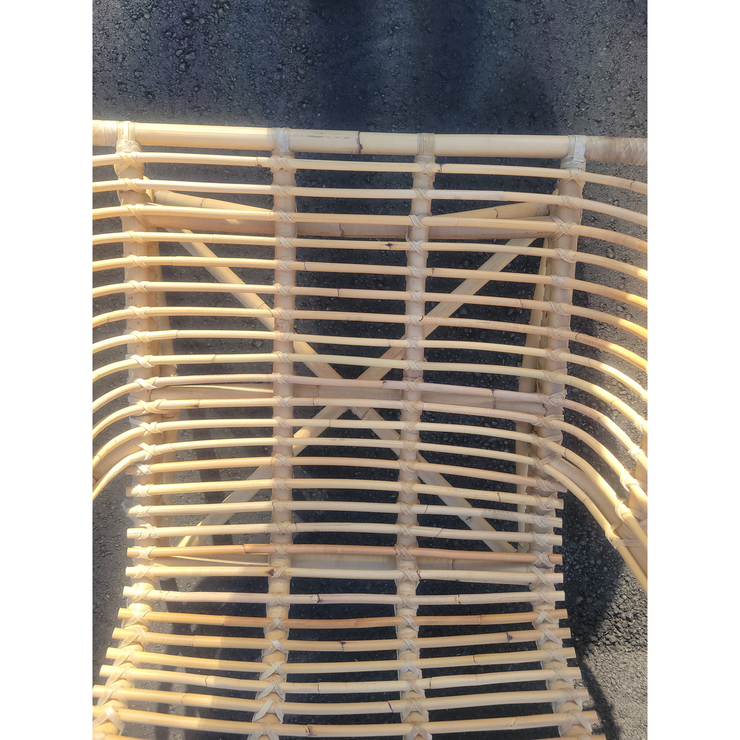 PAIR of Venice Rattan Chairs w/ White Cushions by S&L