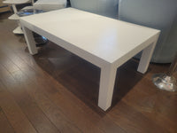 White Grasscloth 4-ft Rectangular Coffee Table (AS IS)
