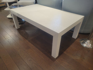 White Grasscloth 4-ft Rectangular Coffee Table (AS IS)
