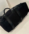 Valentino Black Tote w/Leather Trim & Cotton Fabric