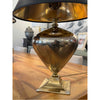 Pair of Chrome & Brass Table Lamps w/ Black Shades