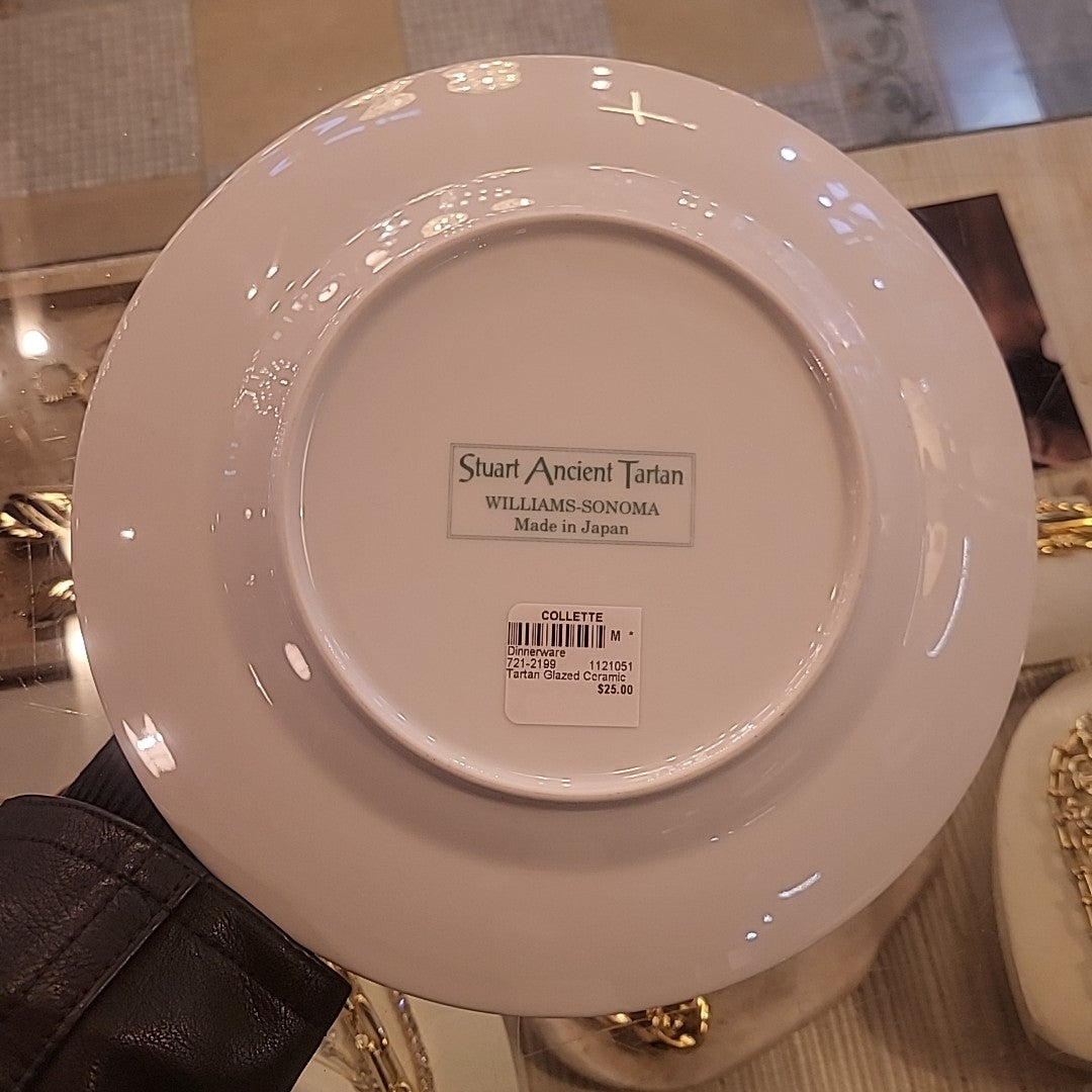 Tartan Glazed Ceramic Plate - colletteconsignment.com