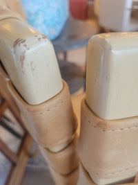 SET of 8 Maple & Leather Web VW Dining Side Chairs by Vicente Wolf (AS IS)